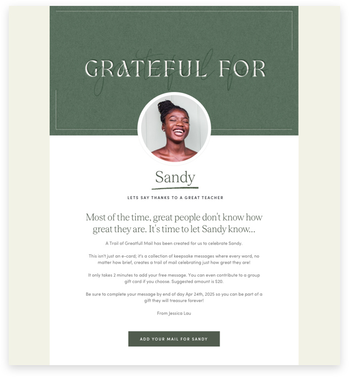 A screenshot of the invite people receive